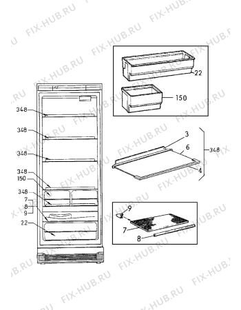 Взрыв-схема холодильника Electrolux ER3016C - Схема узла Internal parts